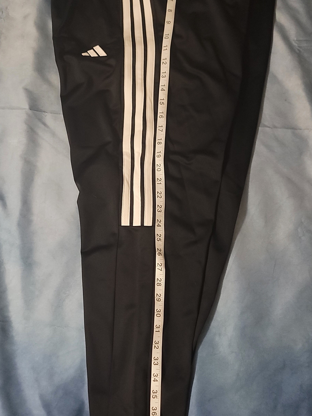 Adidas Black Track Pants with White Side Stripes